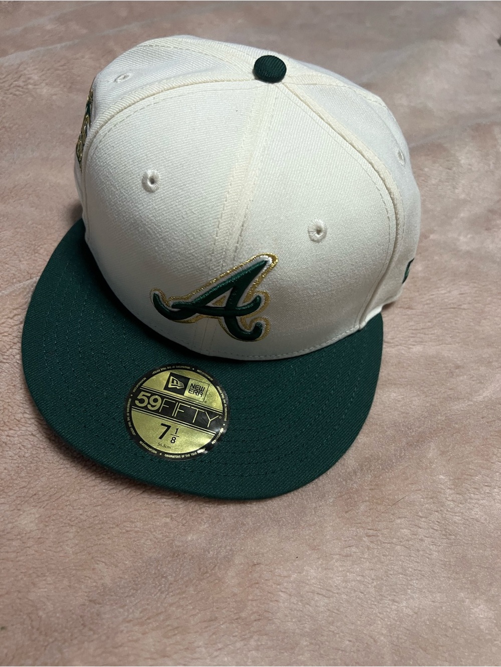 New Era Kids Cream & Green Atlanta Athletics 59FIFTY Fitted Cap
